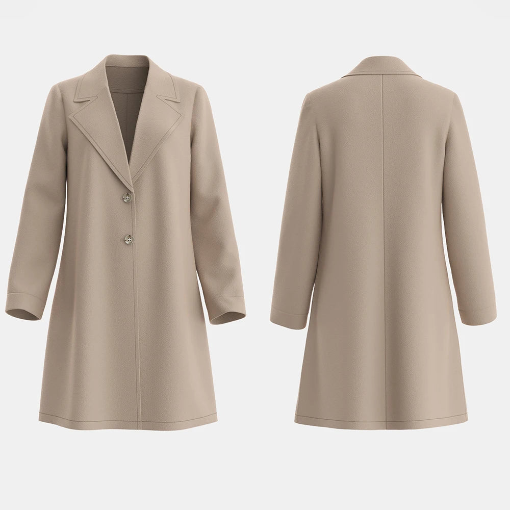 French Apricot Lapel Overcoats
