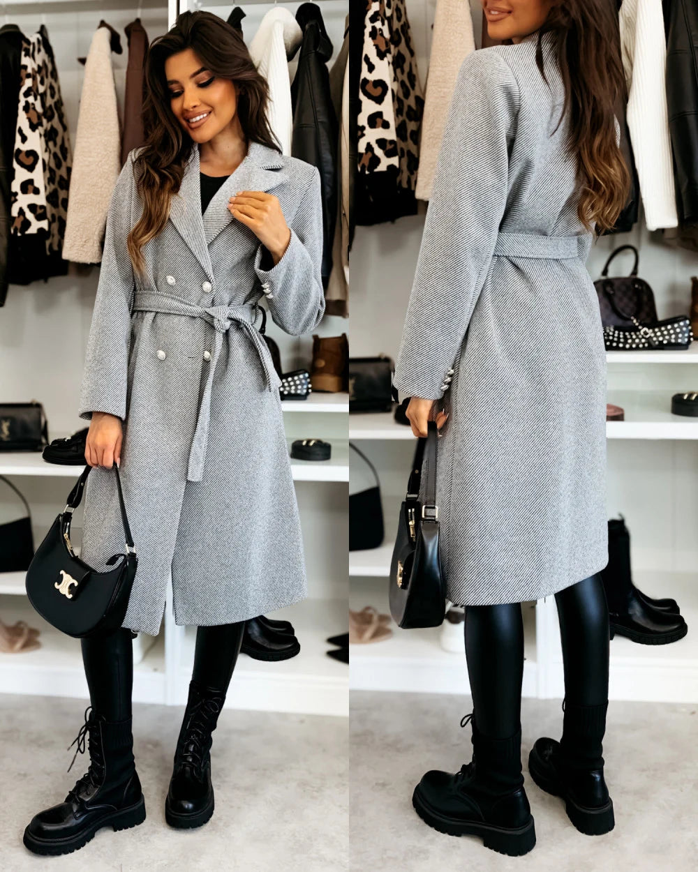 Elegant Double Breasted Trench Coat