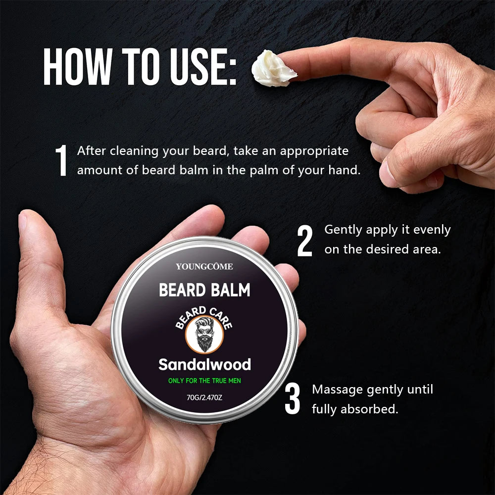 علاج العناية باللحية للرجال، إصلاح نظيف، مرطب، أداة سفر