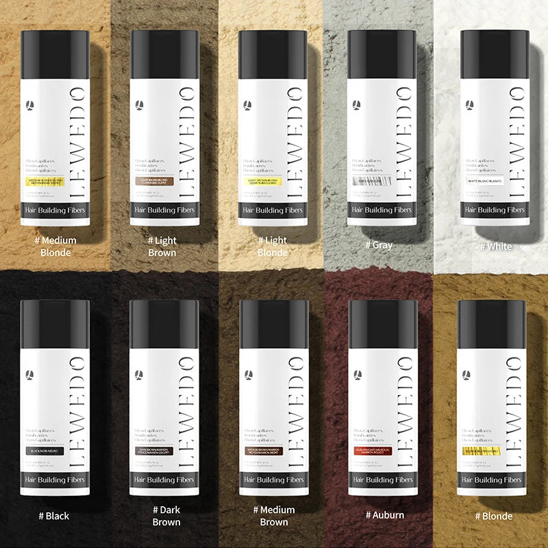 بناء الشعر والكيراتين الطبيعي ومسحوق التصفيف ومُحسِّن العناية بالشعر الكثيف وألياف إعادة النمو