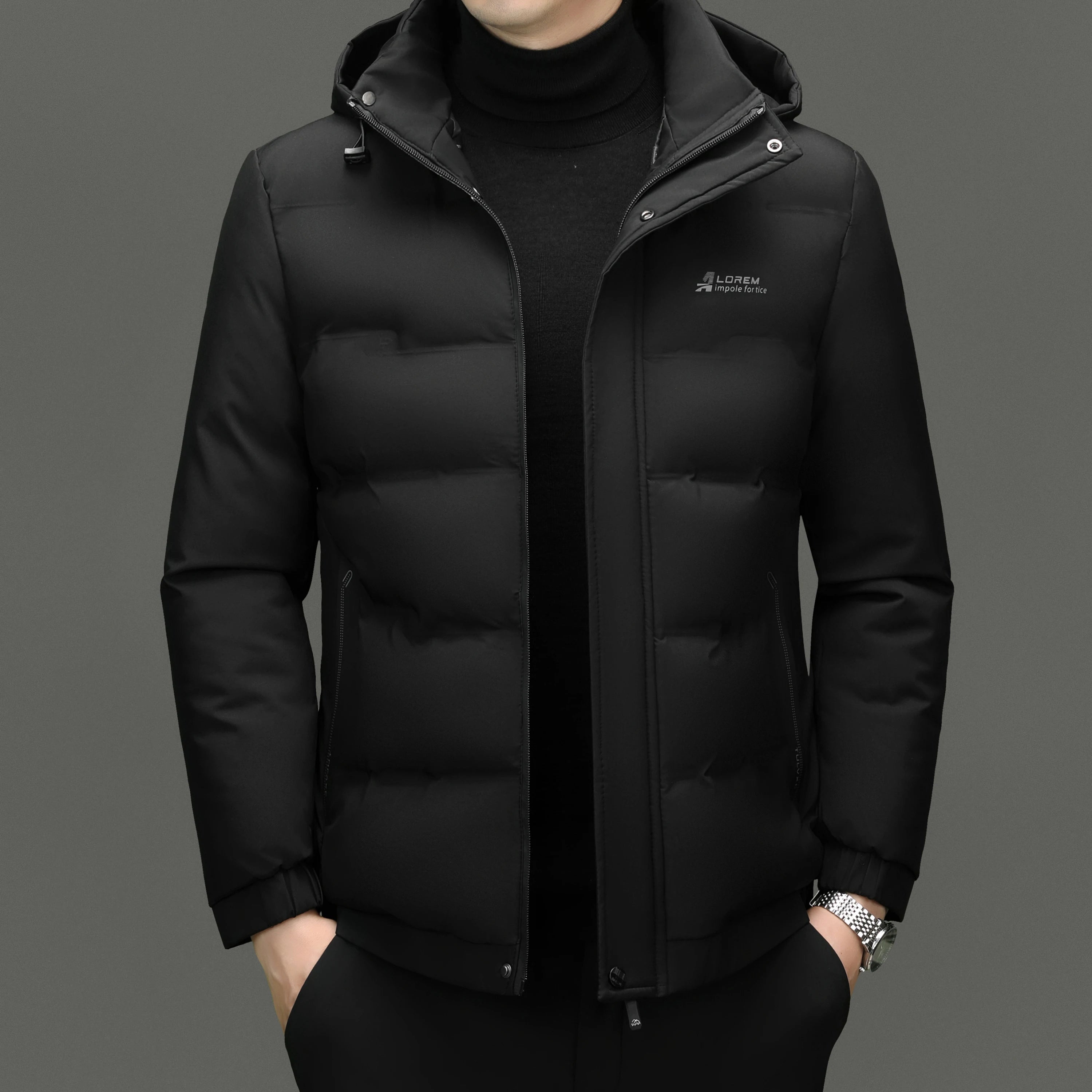 جاكيت باركا شتوي رجالي فاخر من ماركة جديدة، سميك، عصري، مقاوم للرياح، مزود بغطاء رأس، ملابس رجالية 2025