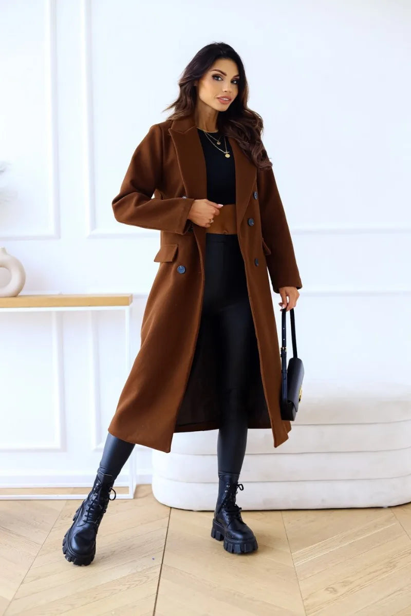 Minimalist Double Breasted  Woolen Coat