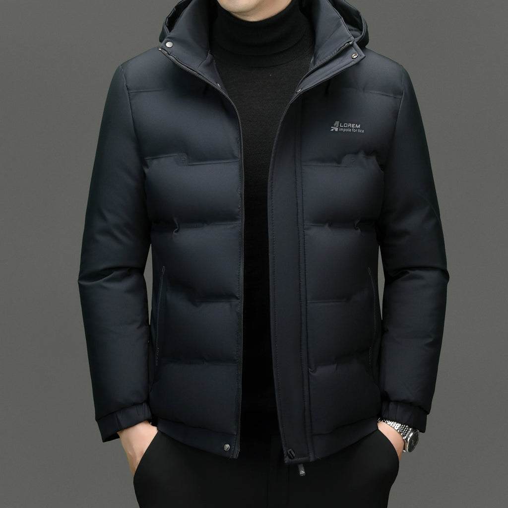جاكيت باركا شتوي رجالي فاخر من ماركة جديدة، سميك، عصري، مقاوم للرياح، مزود بغطاء رأس، ملابس رجالية 2025