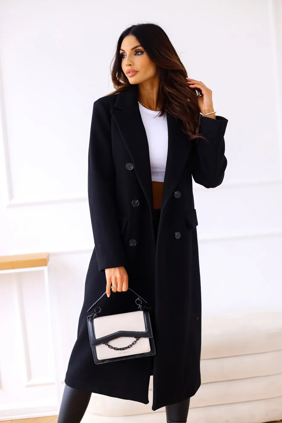 Minimalist Double Breasted  Woolen Coat