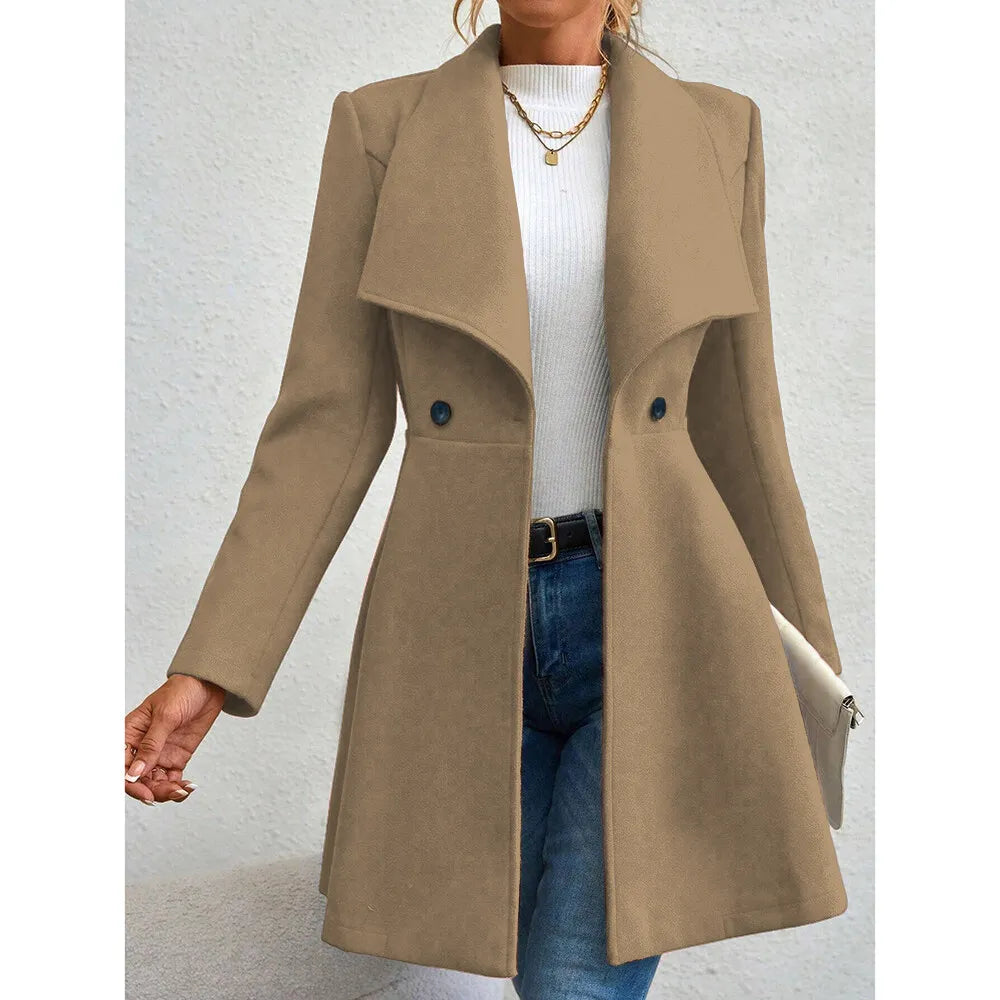 "Mia Muse Red Lapel Work Coat"