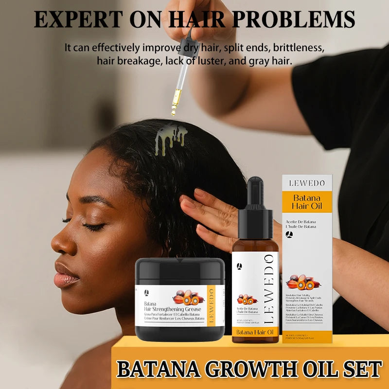 مجموعة زيت نمو الشعر زيت باتانا العضوي لنمو الشعر زيت تقوية الشعر نقي 100% زيت خلاصة مضاد لتساقط الشعر للعناية بالشعر