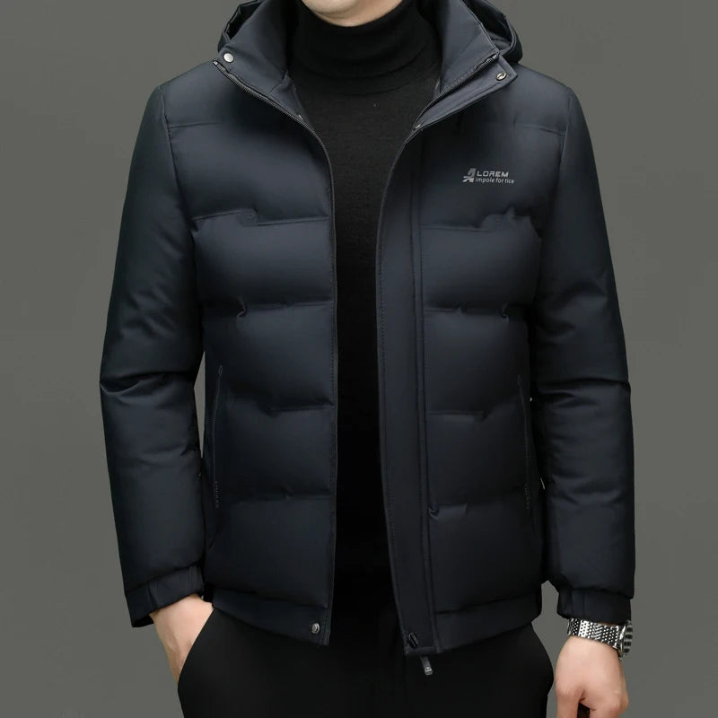 جاكيت باركا شتوي رجالي فاخر من ماركة جديدة، سميك، عصري، مقاوم للرياح، مزود بغطاء رأس، ملابس رجالية 2025