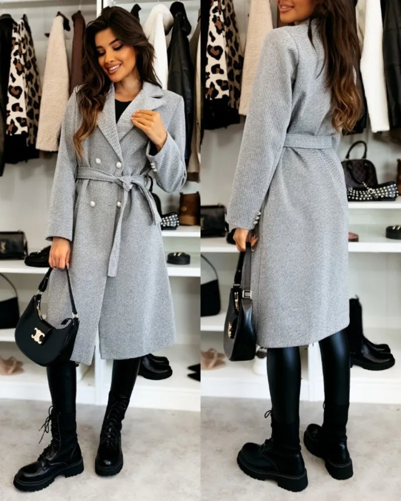 Elegant Double Breasted Trench Coat