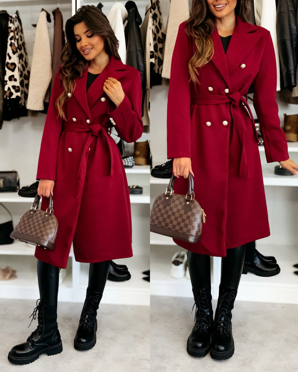 Elegant Double Breasted Trench Coat
