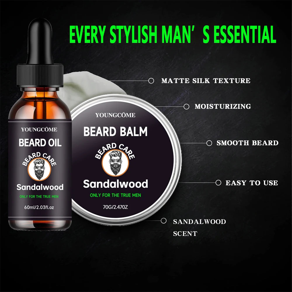 علاج العناية باللحية للرجال، إصلاح نظيف، مرطب، أداة سفر