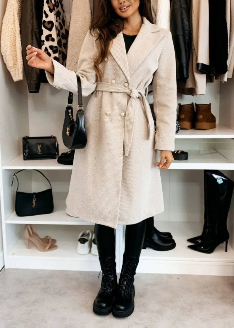 Elegant Double Breasted Trench Coat