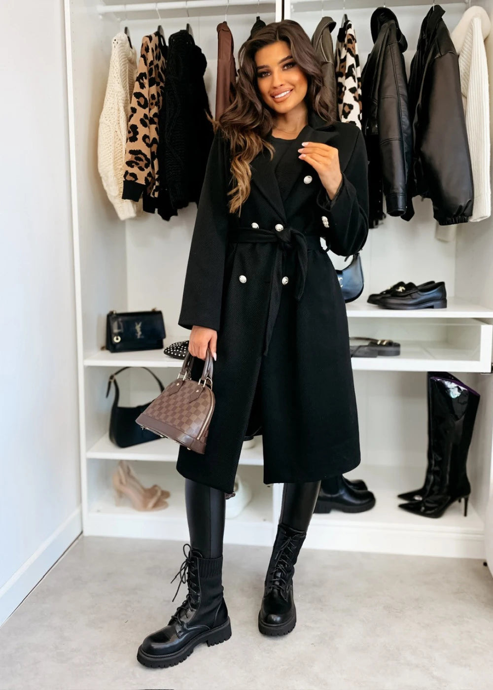 Elegant Double Breasted Trench Coat