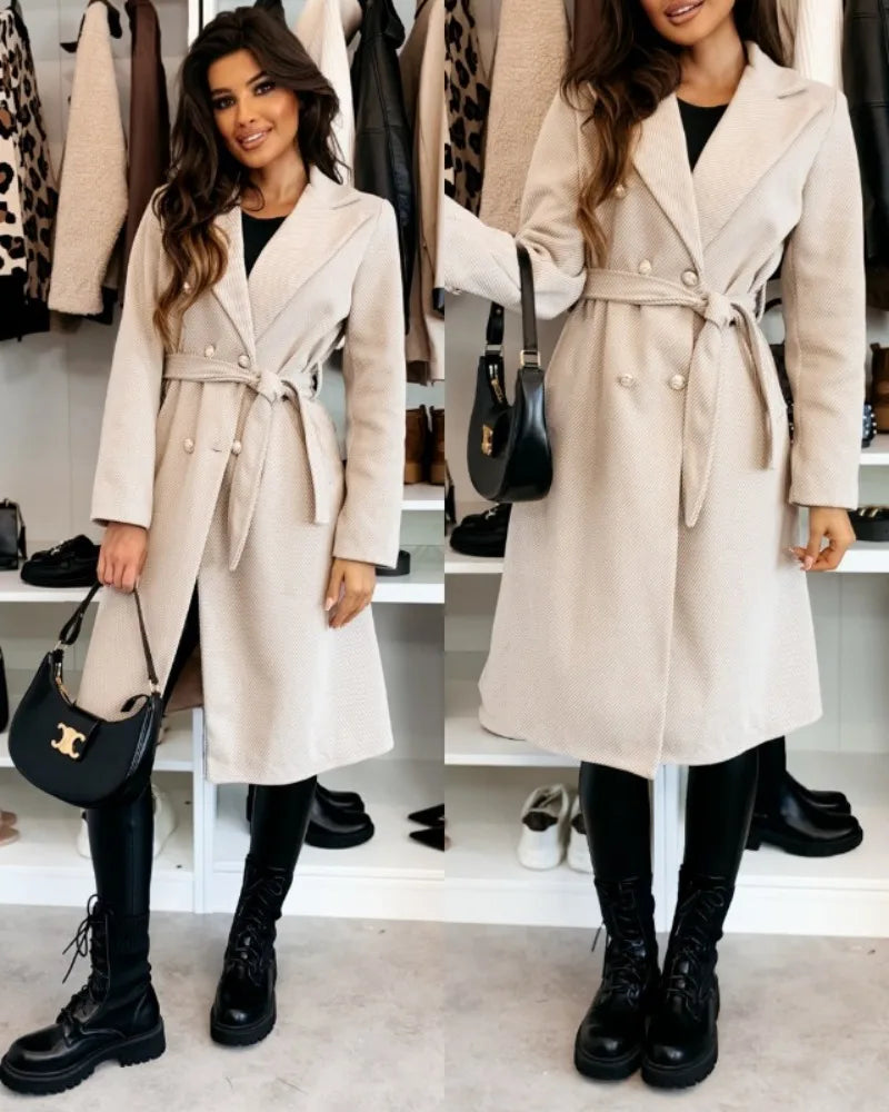 Elegant Double Breasted Trench Coat