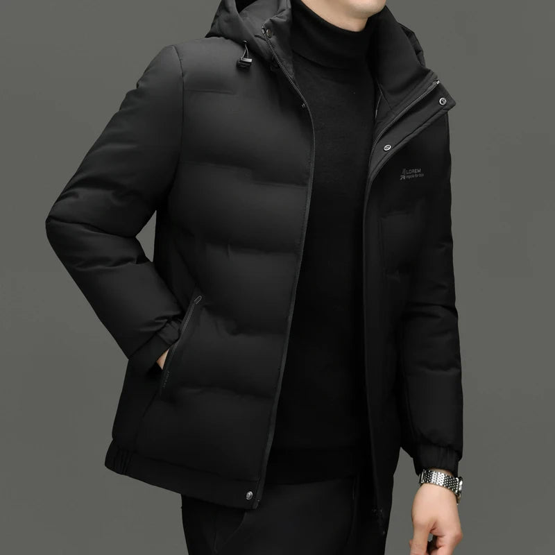 جاكيت باركا شتوي رجالي فاخر من ماركة جديدة، سميك، عصري، مقاوم للرياح، مزود بغطاء رأس، ملابس رجالية 2025