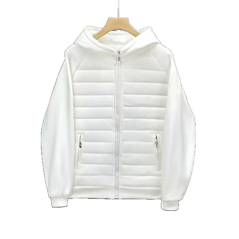 جاكيت رجالي كاجوال بغطاء رأس، خفيف الوزن، مصنوع من البوليستر الرقيق، ببطانة داخلية رقيقة، بخياطة كاملة، معطف شتوي مريح