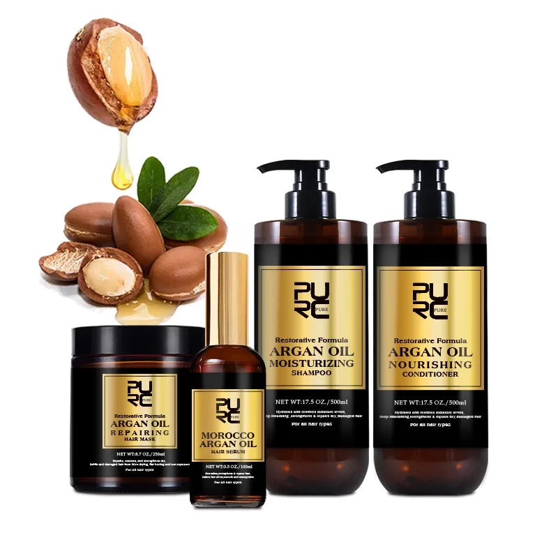شامبو وبلسم وقناع للشعر بزيت الأرغان المغربي