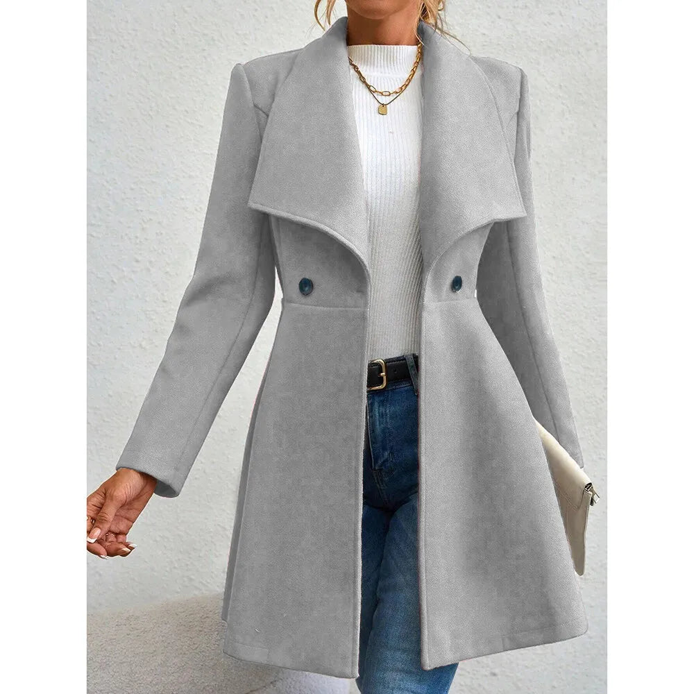 "Mia Muse Red Lapel Work Coat"